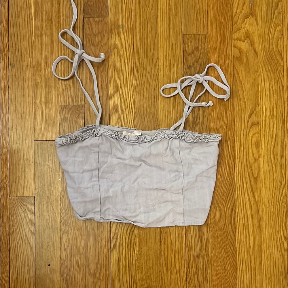 Light Blue Ruffled Crop Top